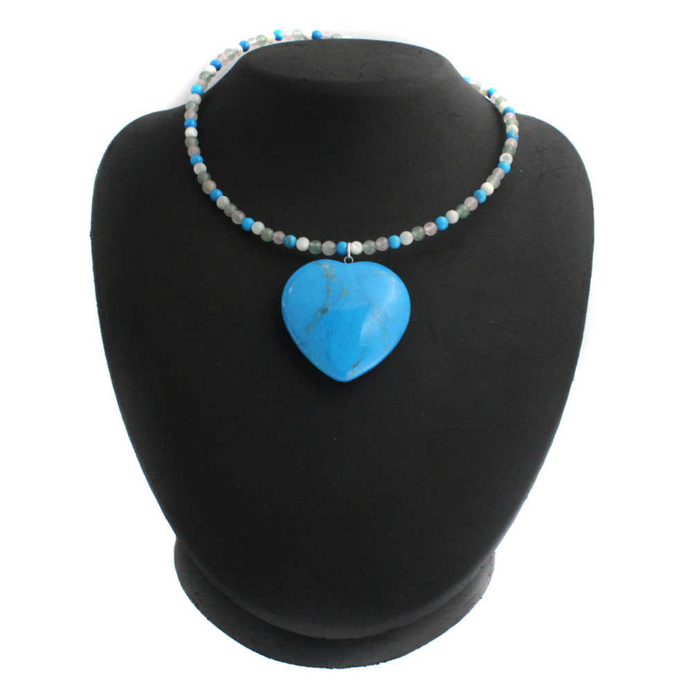 Lee Sands Howlite Heart 18" Pendant Necklace